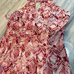 Elegant Pink Patterned Women's Dress